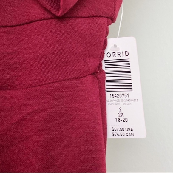 NWT TorridStrong Waistband Short Sleeve Scrub Top In Burgundy - Picture 8 of 10